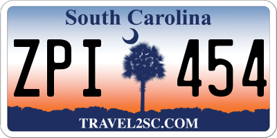SC license plate ZPI454