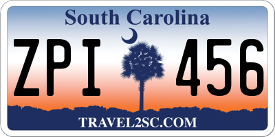 SC license plate ZPI456