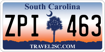 SC license plate ZPI463