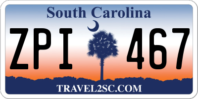 SC license plate ZPI467