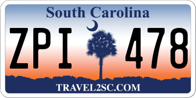 SC license plate ZPI478