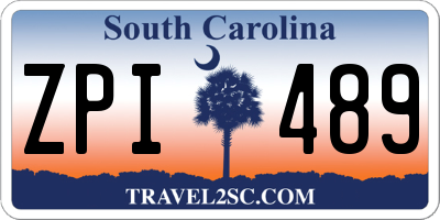 SC license plate ZPI489