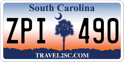 SC license plate ZPI490