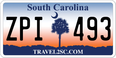 SC license plate ZPI493