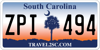 SC license plate ZPI494