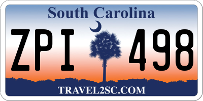 SC license plate ZPI498