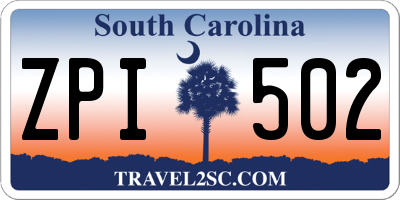 SC license plate ZPI502