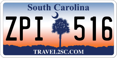 SC license plate ZPI516