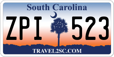 SC license plate ZPI523