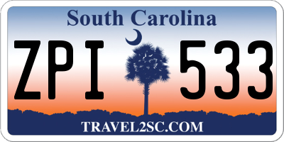 SC license plate ZPI533