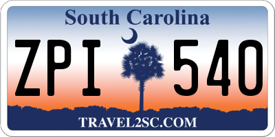 SC license plate ZPI540
