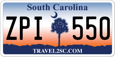 SC license plate ZPI550