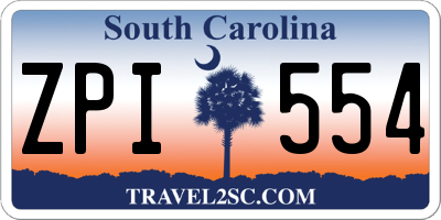 SC license plate ZPI554