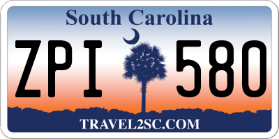 SC license plate ZPI580