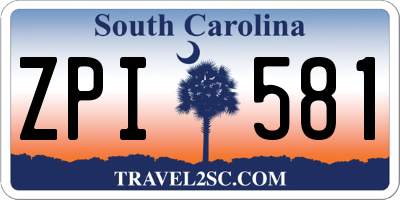SC license plate ZPI581
