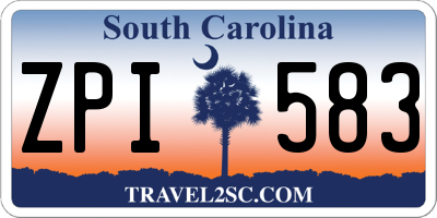 SC license plate ZPI583