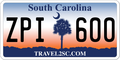 SC license plate ZPI600