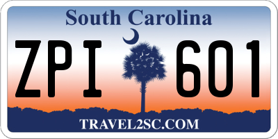 SC license plate ZPI601