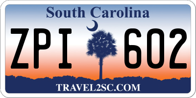 SC license plate ZPI602