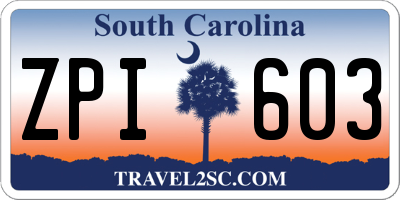 SC license plate ZPI603