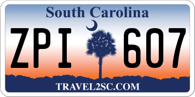 SC license plate ZPI607