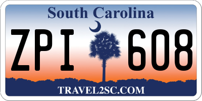 SC license plate ZPI608