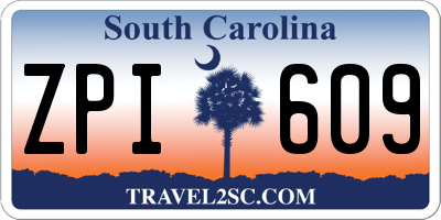 SC license plate ZPI609