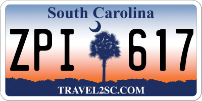 SC license plate ZPI617
