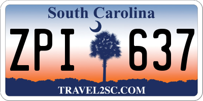 SC license plate ZPI637