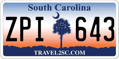 SC license plate ZPI643