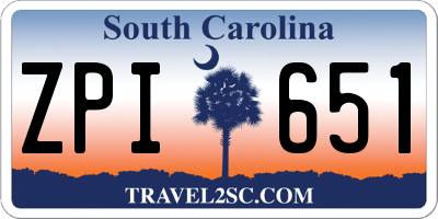 SC license plate ZPI651