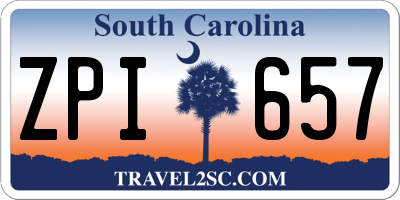 SC license plate ZPI657