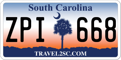 SC license plate ZPI668