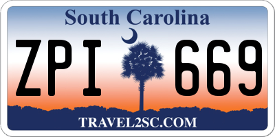 SC license plate ZPI669