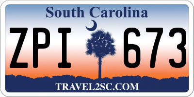 SC license plate ZPI673