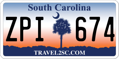 SC license plate ZPI674