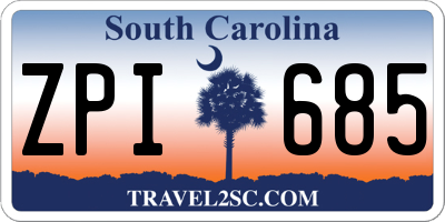 SC license plate ZPI685