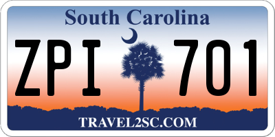 SC license plate ZPI701