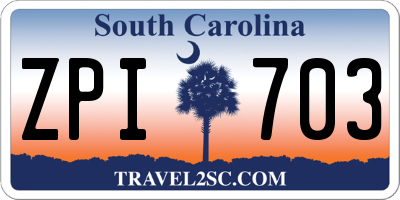 SC license plate ZPI703