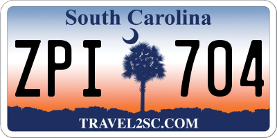 SC license plate ZPI704