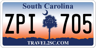 SC license plate ZPI705