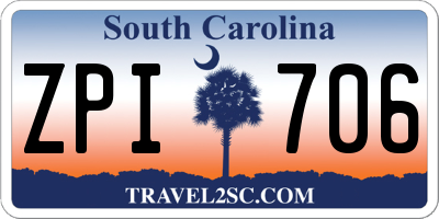 SC license plate ZPI706