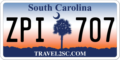 SC license plate ZPI707