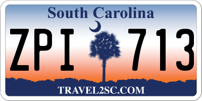 SC license plate ZPI713