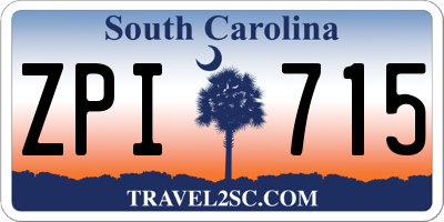 SC license plate ZPI715