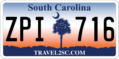 SC license plate ZPI716