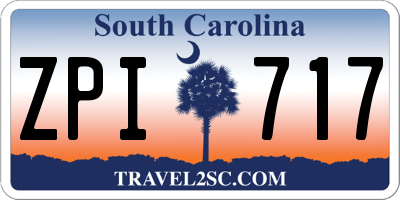 SC license plate ZPI717