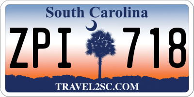 SC license plate ZPI718
