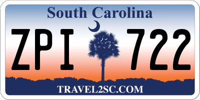 SC license plate ZPI722