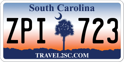 SC license plate ZPI723